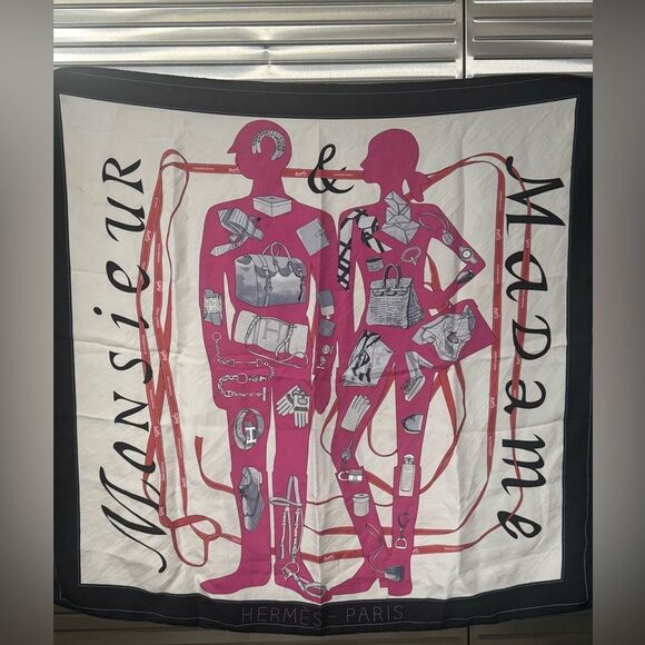 Hermès Monsieur & Madame Silk Scarf Large - Picture 1 of 12